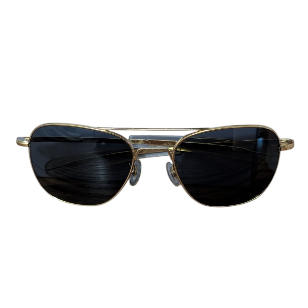 Randolph Engineering Inc. Vintage Gold and Black Aviator Sunglasses